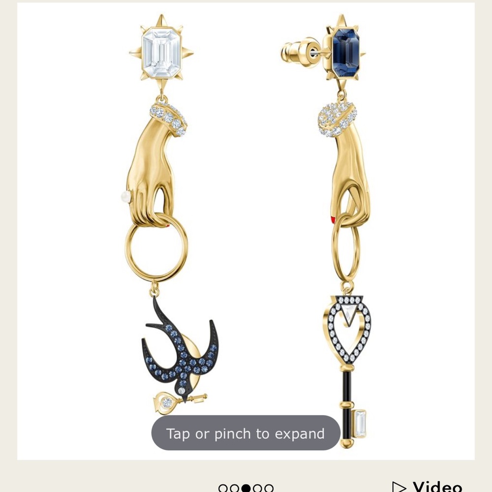 TAROT MAGIC PIERCED EARRINGS, MULTI-COLORED, GOLD-TONE PLATED